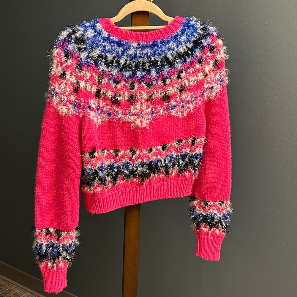 Chanel Metallic Knit Sweater Pink Multicolor CC Logo Size 40 M Made in Italy - Picture 2 of 6